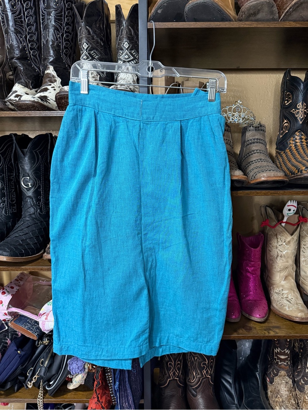1950s turquoise pencil skirt
